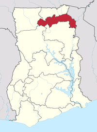 Location of North East Region in Ghana